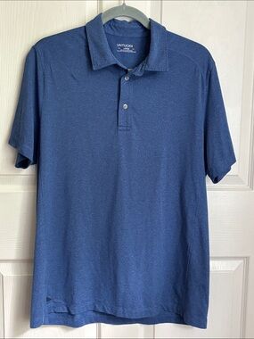 UNTUCKit Men's lightweight soft  short sleeve Polo size Large light blue preppy